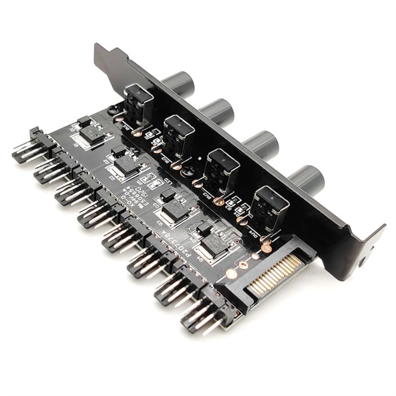 PC 8 Channels Fan Hub Knob Cooling Fan Speed Controller for CPU Case HDD VGA