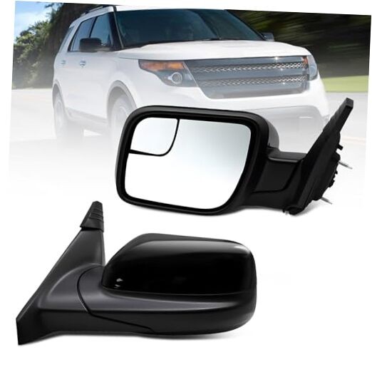 Side Mirror Assembly Compatible with 2011-2019 Explorer w/Manual Folding Left