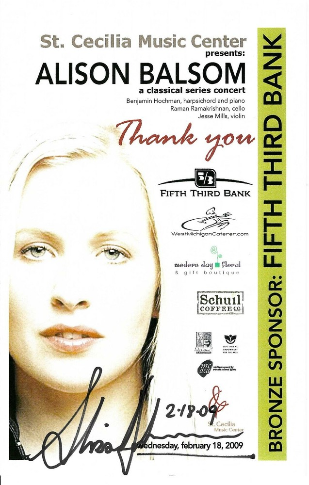 Alison Balsom Signed Live Concert 5.5x9 Program #1