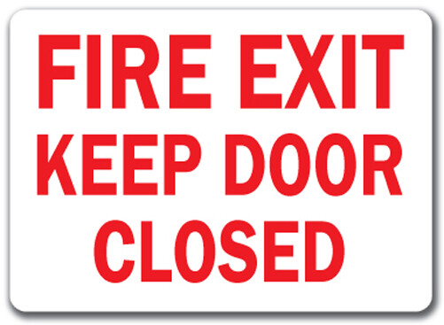 Fire Exit Keep Door Closed Sign - 10" x 14" OSHA Safety Sign