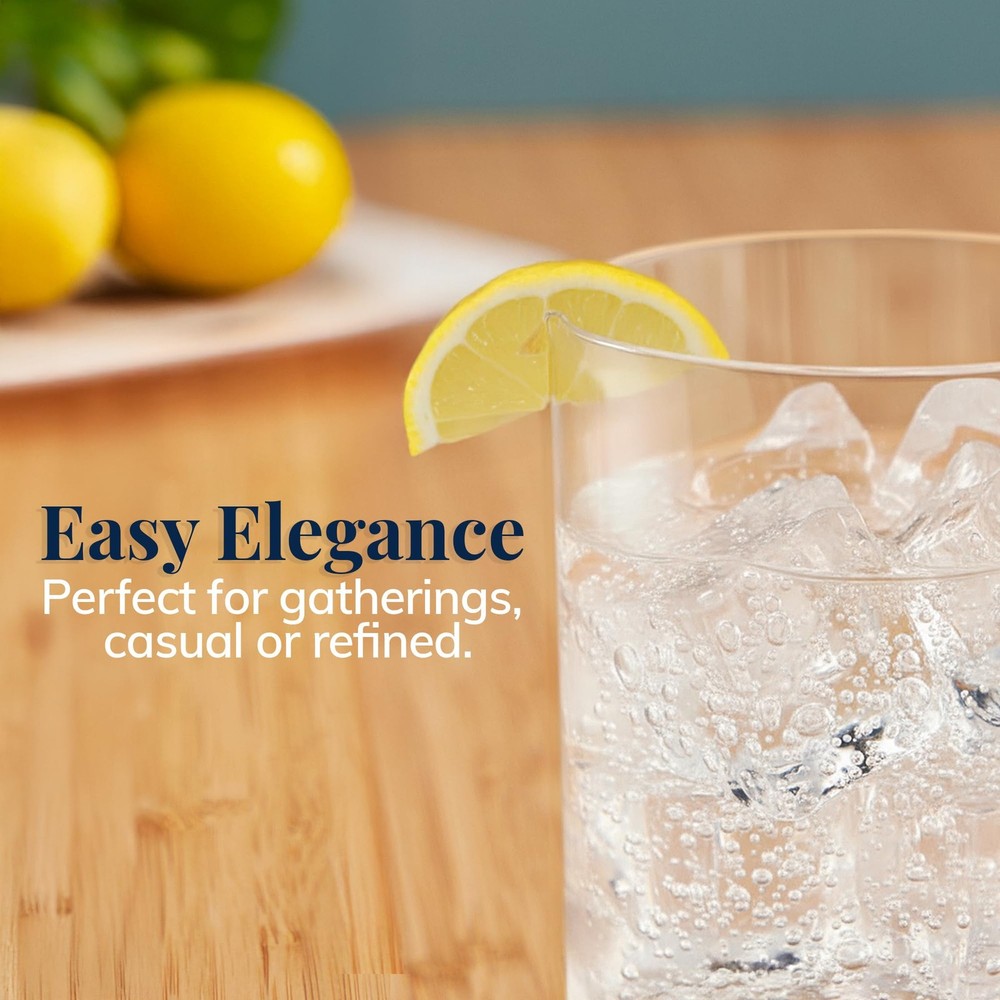 US Acrylic Classic Clear Plastic Reusable Drinking 8 Piece Assortment,