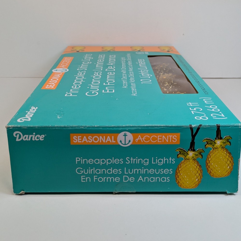 Pineapple String Lights Darice 8.75' 10 Lights 3" Hard Plastic Blowmold Camper