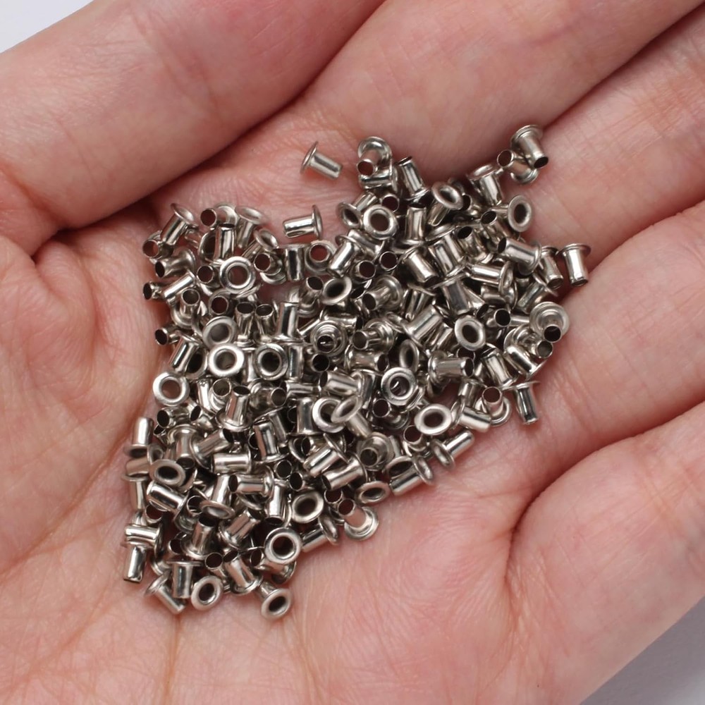 1.5MM Tiny Grommets Eyelets 200 Pcs, Self Backing Eyelets for Bead Cores, Clothe