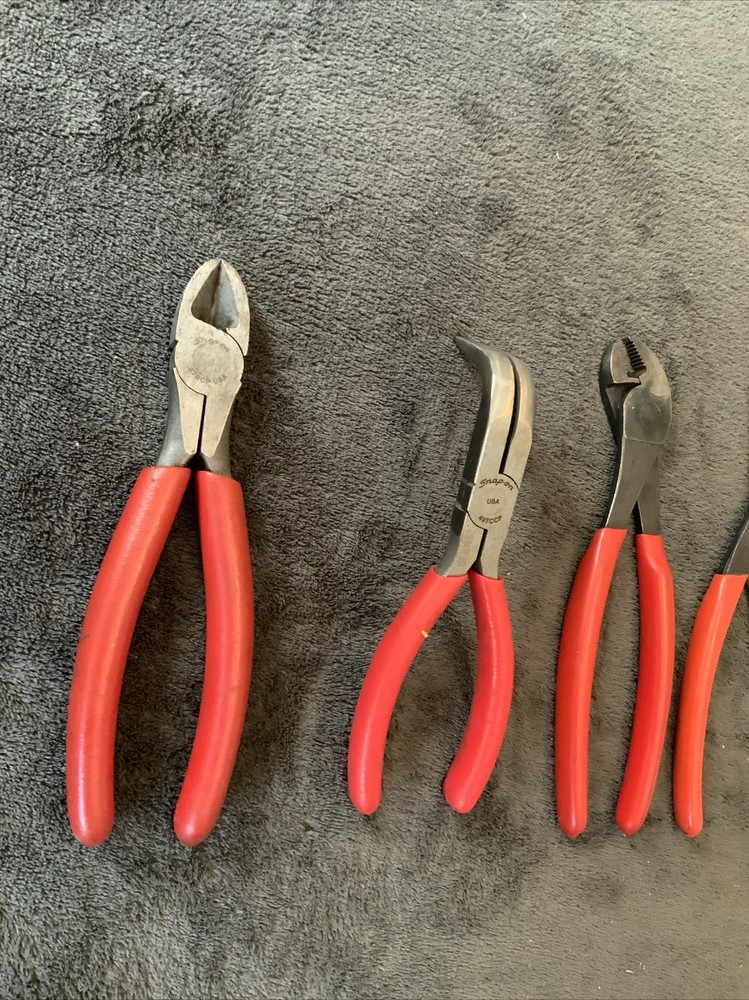 Snap On 5pc Pliers Set, See Pics…mixed Styles, Used…all Work