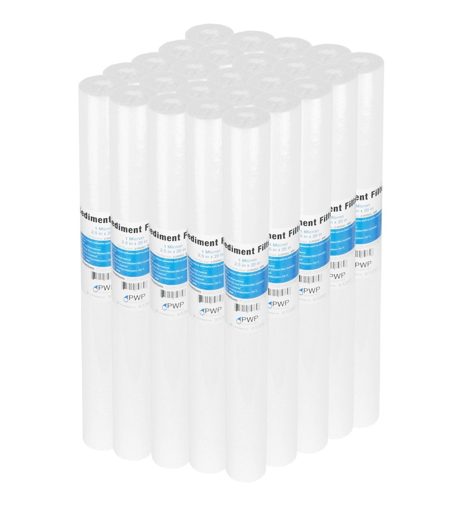Sediment Melt Blown Water Filter 2.5x20" Standard 1 Micron 25 Pack