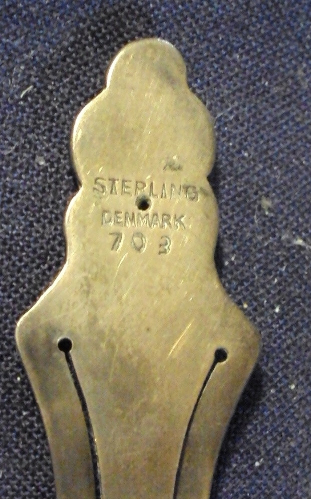 Book Mark Sterling Silver Denmark signed floral