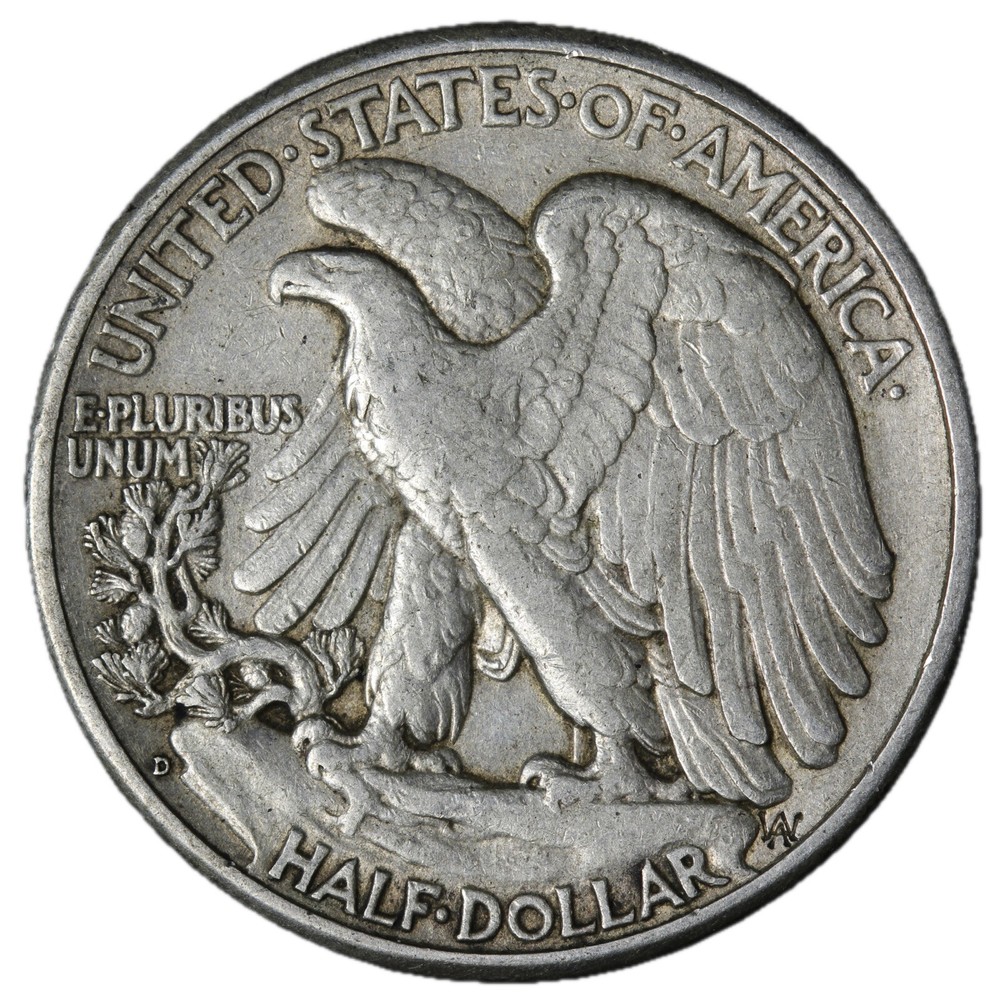 1945-D Walking Liberty Half Dollar In XF Condition