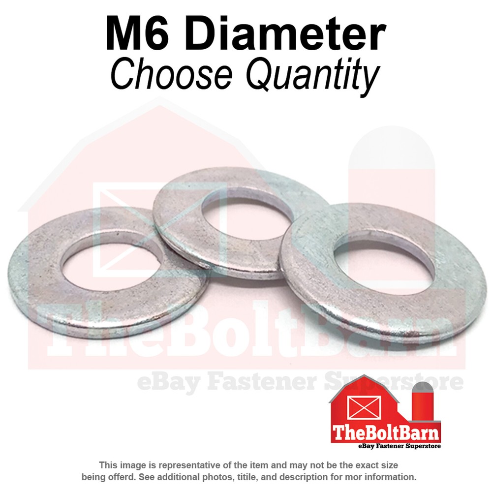 M6 Class 10 Hardened Flat Washers Zinc Clear (Pick Quantity)