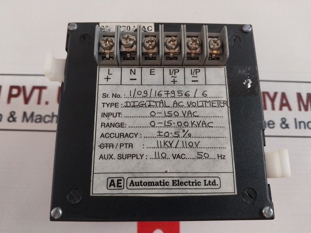 Automatic Electric Digital AC Voltmeter 110 VAC 50 HZ