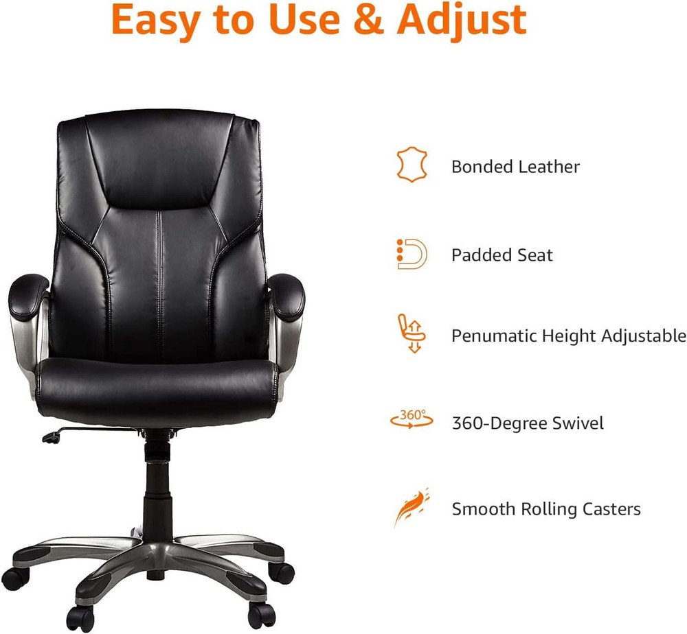 Leather High Back Executive Office Chair Swivel Desk Task Computer Ergonomic