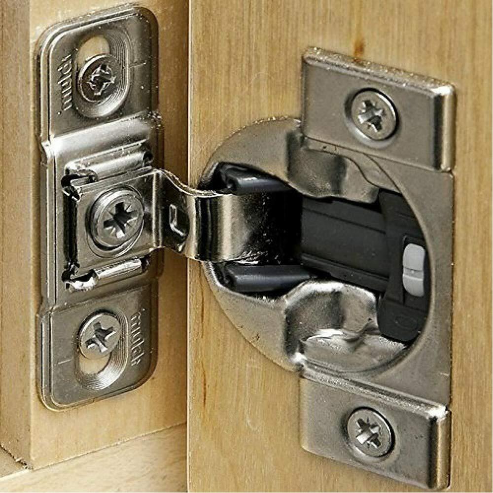 Compact 38B Face Mount Hinges Soft Close Adjustable Nickle Finish 2 Pack