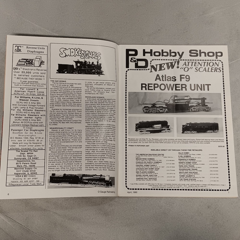 O Gauge Railroading Magazine April 1990 Run 110