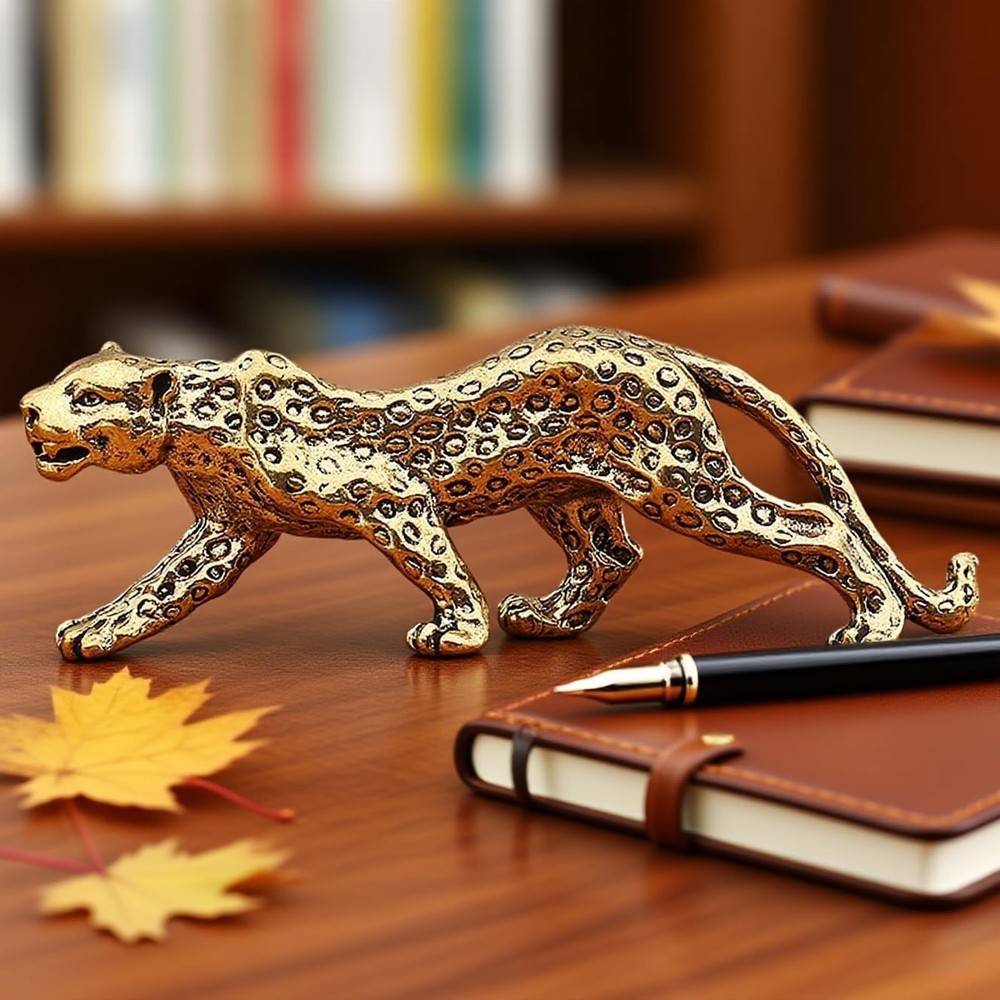Leopard Statue - Elegant Leopard Figurine Stylish Desktop Ornament, Tabletop ...