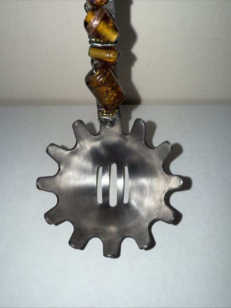 Pasta Server Stainless Steel Beaded Handle Gorgeous. Never Used, Only Displayed
