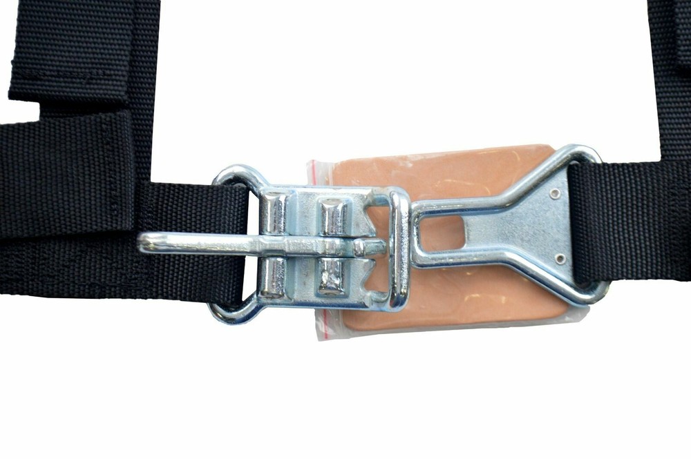 THREE POINT SEAT BELT RACE HARNESS 2" LATCH & LINK PULL UP FLOOR MOUNT BLACK
