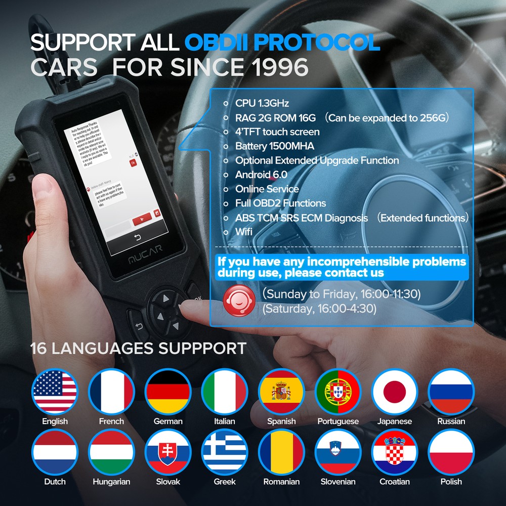 2024 Automotive Scanner OBD2 Code Reader Car Diagnostic Tool Engine Fault