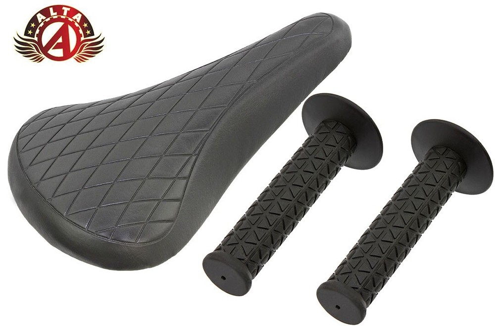 ALTA Black Diamond Saddle & Black Triangle Grips BMX BIKES.