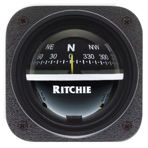 Ritchie V-537 Explorer Compass - Bulkhead Mount Black Dial