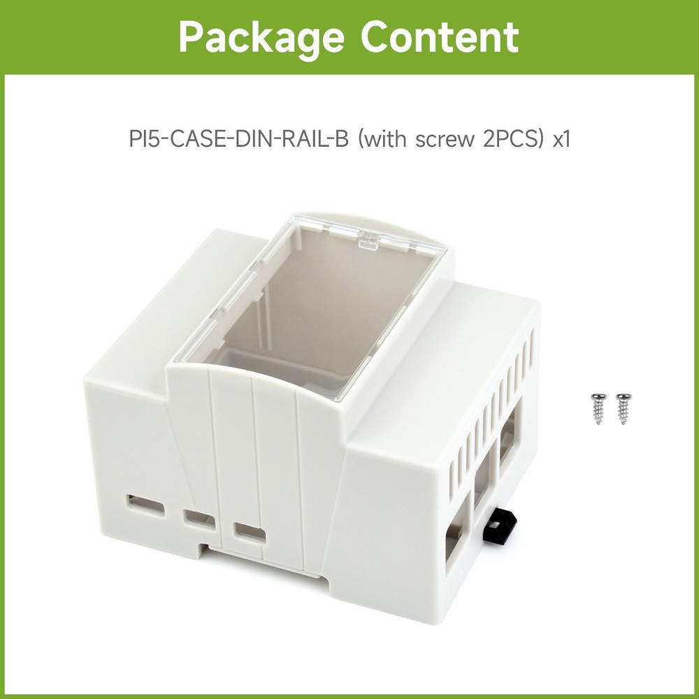 Waveshare DIN Rail ABS Case for Raspberry Pi 5 large Inner Space Injection