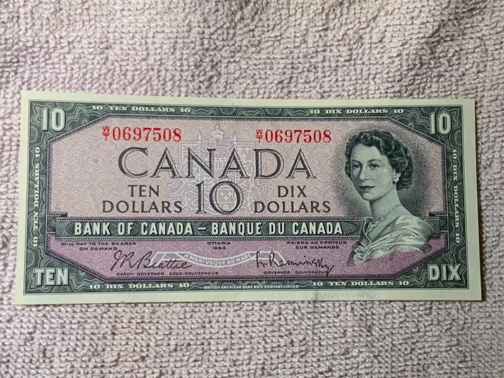 1954 Canada 10 Dollar Banknote Modified BC40b (e)