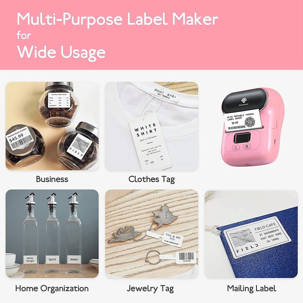 Phomemo M110 Label Maker Portable Bluetooth Thermal Sticker Label Maker Printer