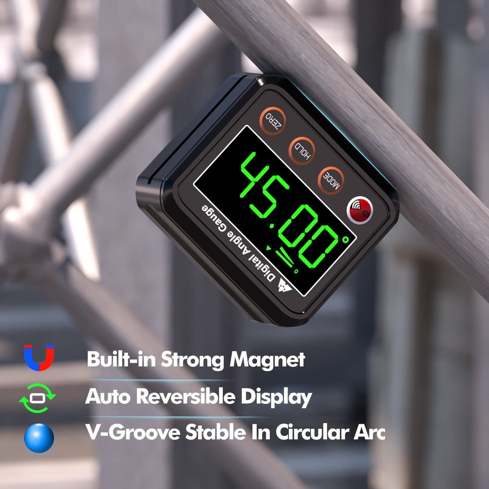 Magnetic Digital Angle Finder Protractor Inclinometer - Mini Digital Level An...