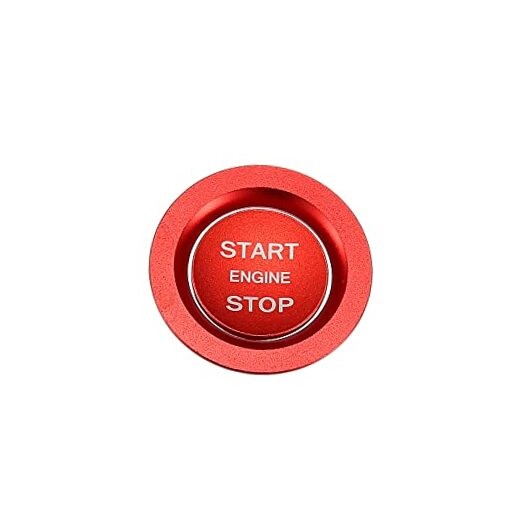 Engine Start Stop Button Cover Kit One Click Push Start Button Trim Red
