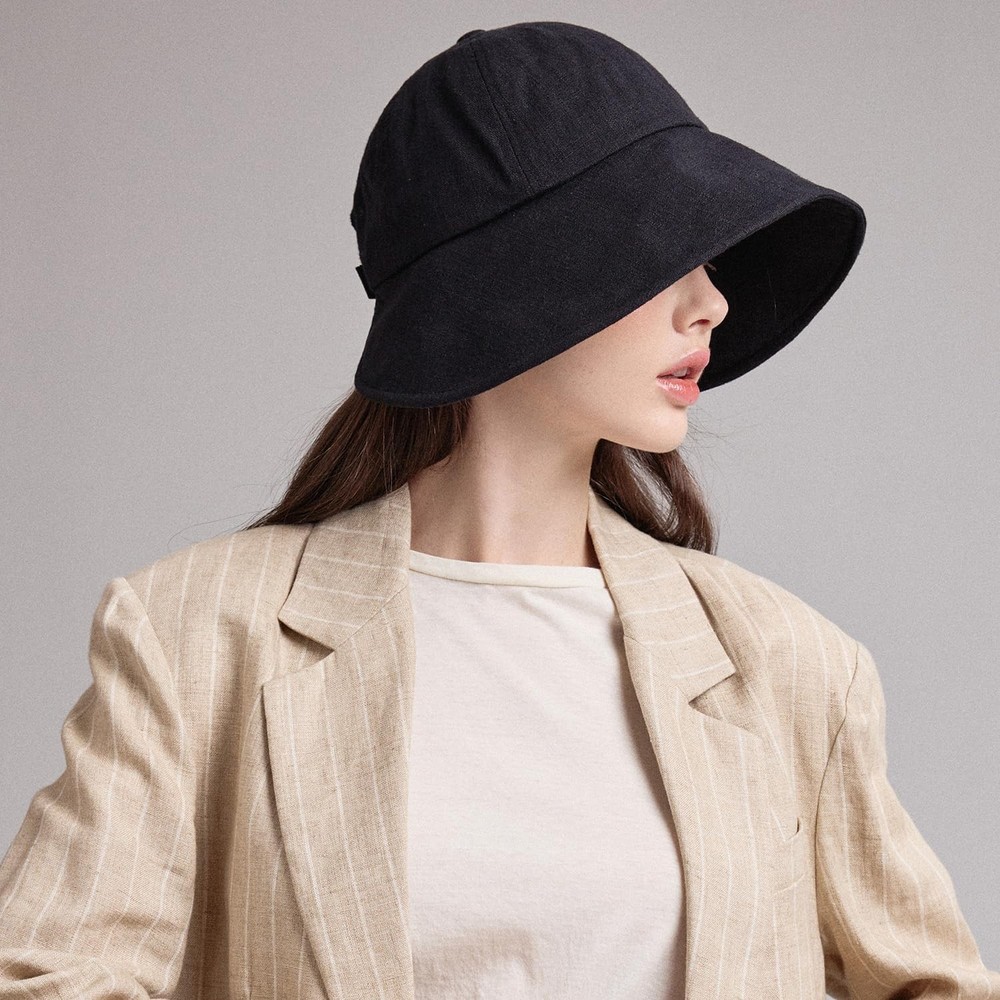 Linen Victorian Bonnet Hat Sun Cap, Foldable Summer Visor | Katy