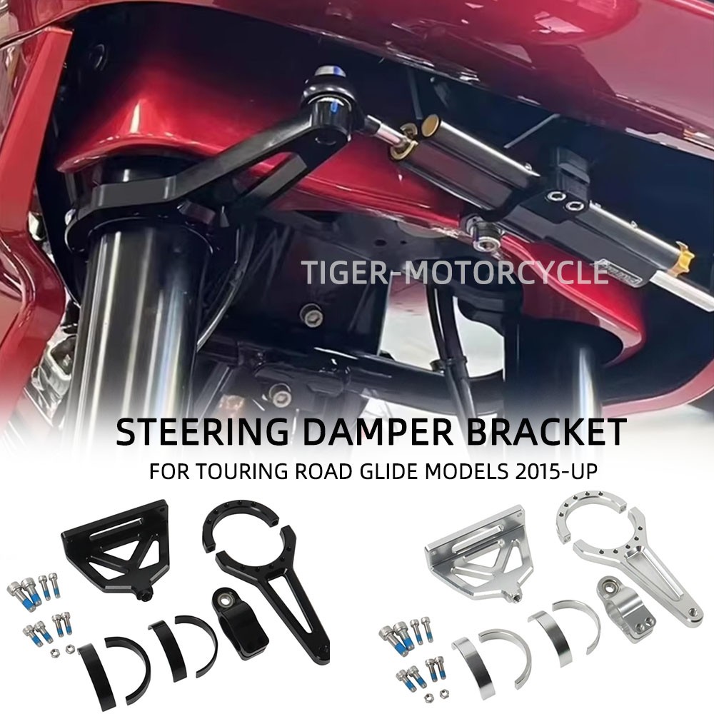 Steering Damper Bracket Mounting Kit For Harley Touring Road Glide Model 2015-UP