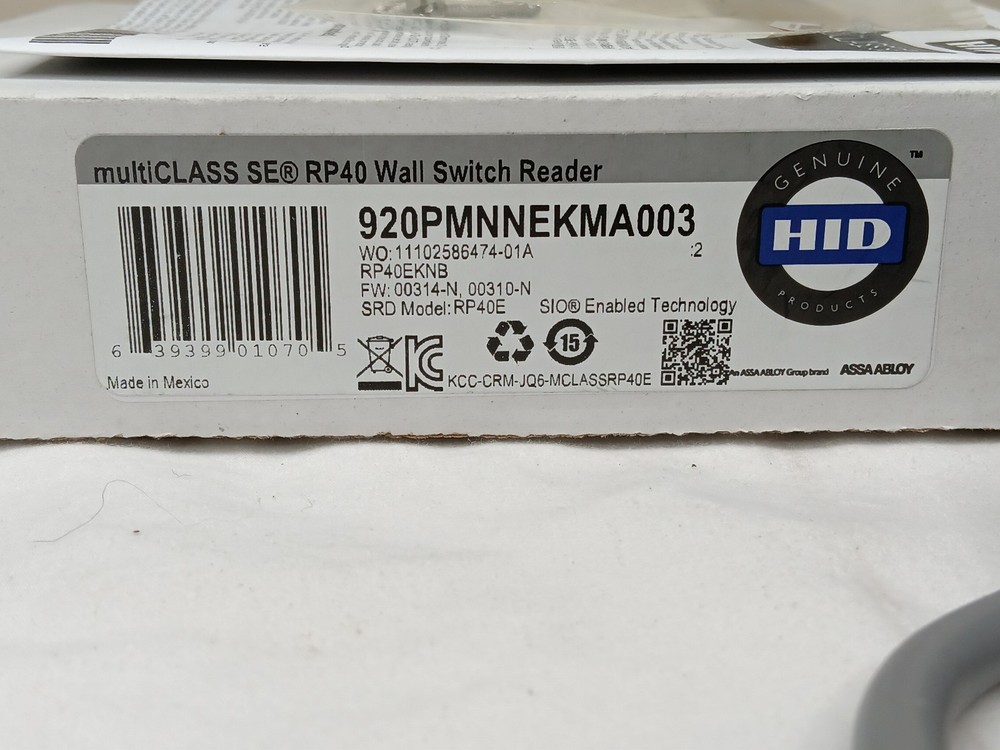 HID RP40 multiCLASS SE Wall Switch Reader 920PMNNEKMA003 – New in Box