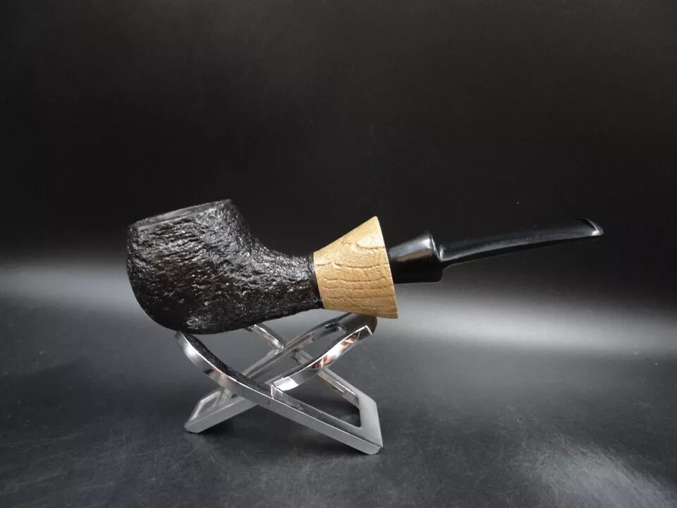 TURKIEWICZ BLACK OAK (MORTA) HAND MADE RHODESIAN PIPE                     02