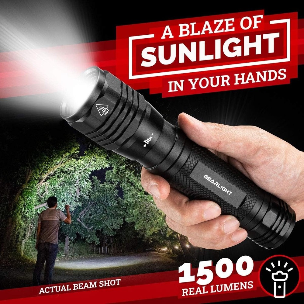 GearLight S2500 LED Flashlight - Extremely Bright, Powerful Tactical Flashlights