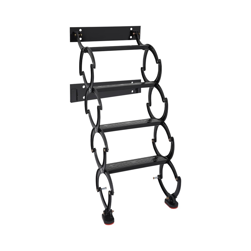 4 Steps Wall Mounted Attic Ladder, Pull Down Telescoping Step Ladder, Black New