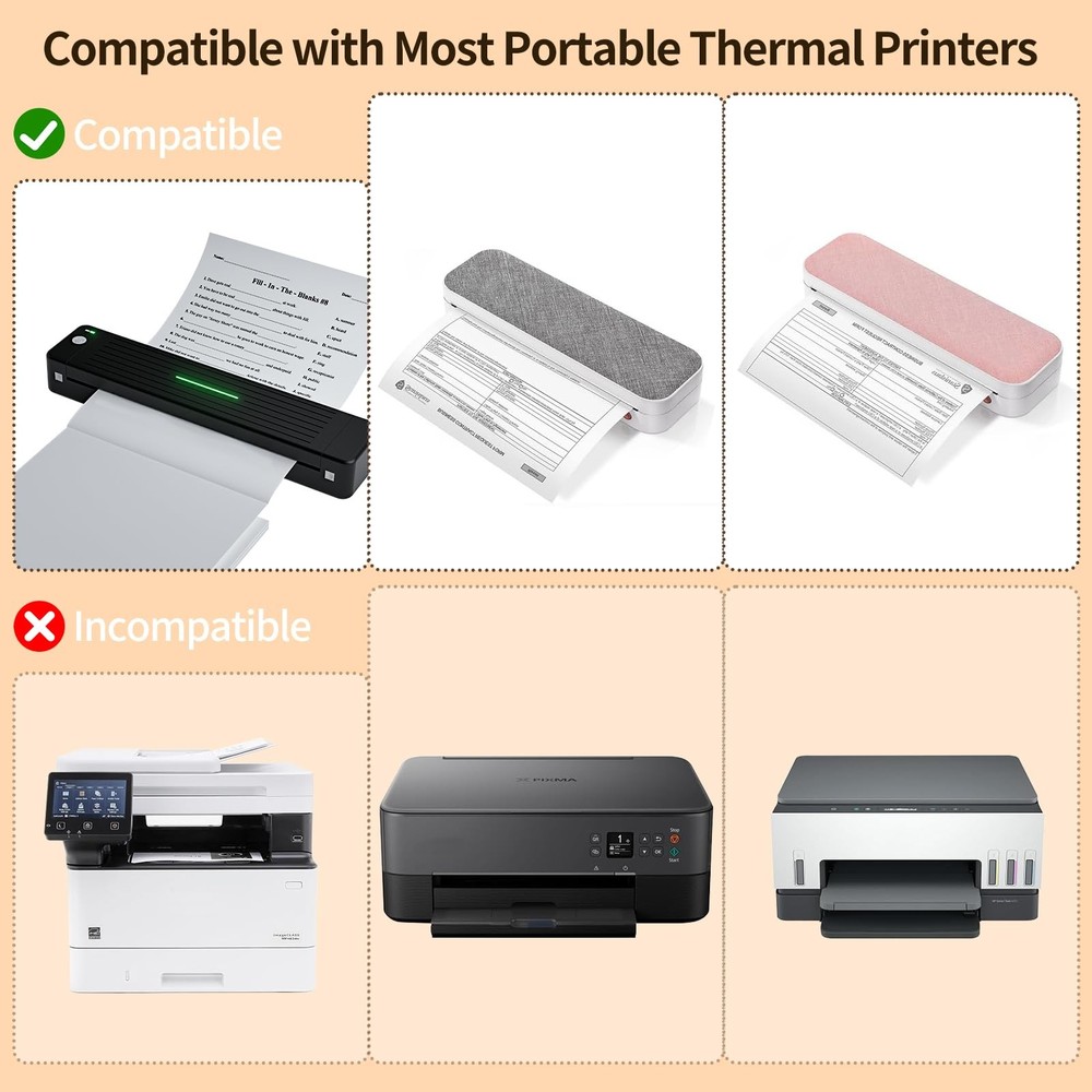 Thermal Printer Paper 8.5 X 11, 100 Sheets Folding 100 Sheets, white