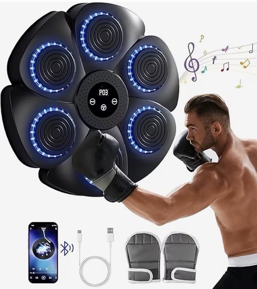 Wall-Mounted Electronic Boxing Strike Pad P03, 6 Targets, LED, Bluetooth, USB