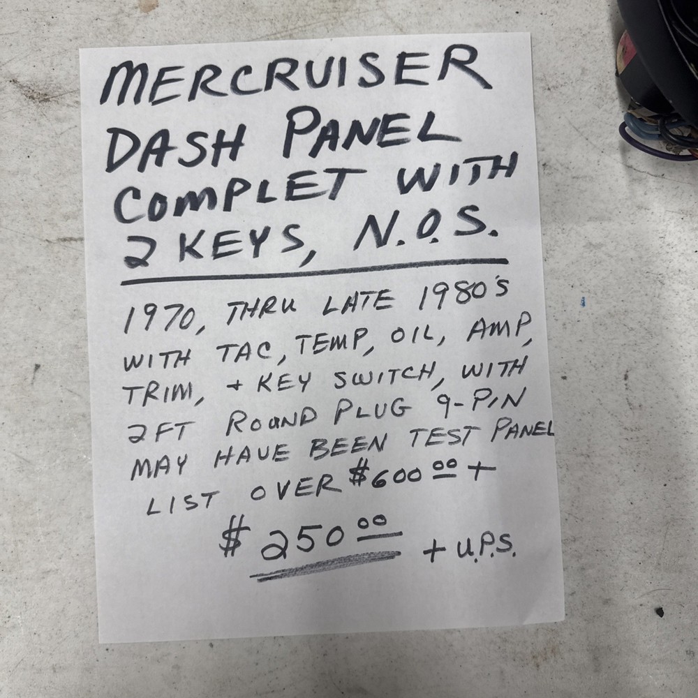 Mercruiser Dash Panel
