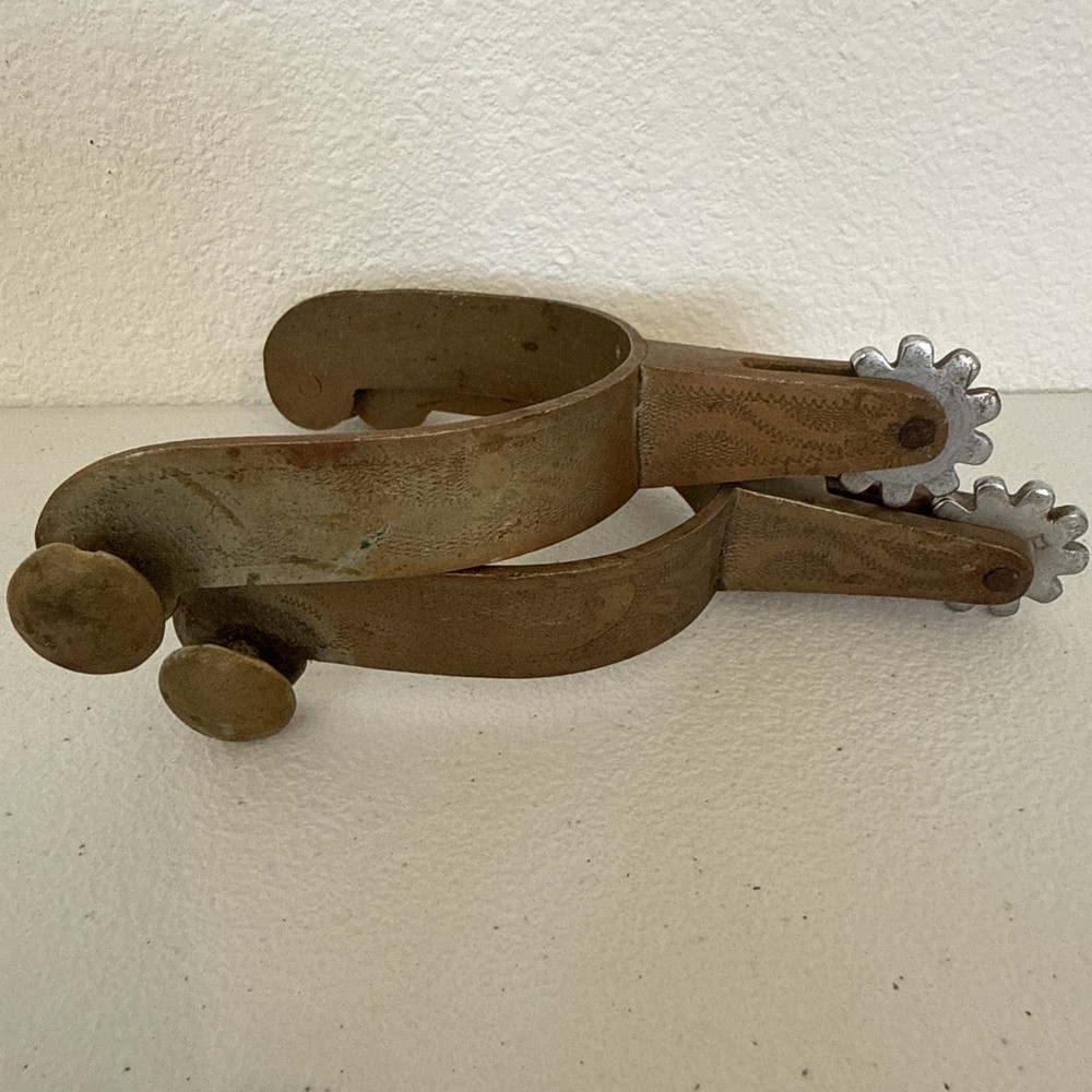Vintage Cowboy Spurs – Pair – Brass/Bronze – Made in Mexico