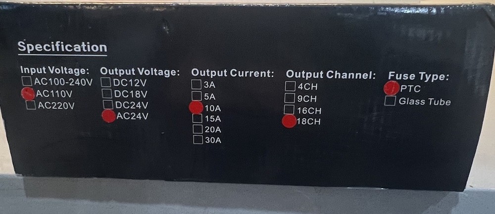 CCTV RACK MOUNT POWER SUPPLY