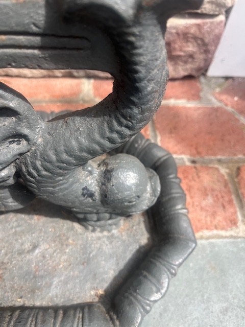 Antique Heavy Dolphin Shell Superb Boot Scraper Cast Iron NICE!