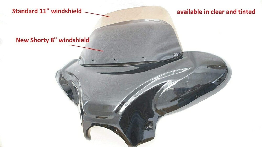 Low Profile 8" Replacement Tinted Windshield for Mutazu 34" Universal Batwing