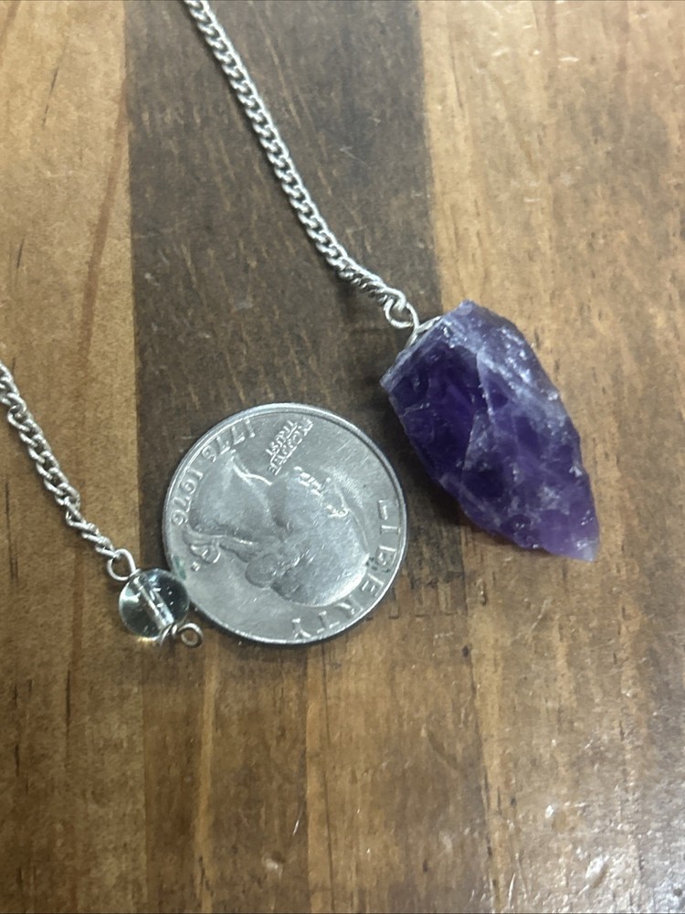 8.75” Amethyst Chunk Curb Chain Pendulum