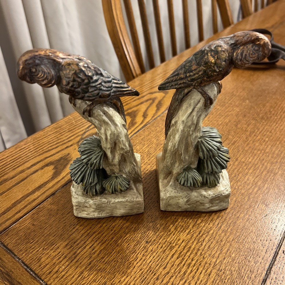 Vintage Parrot Parakeet Pair Bookends