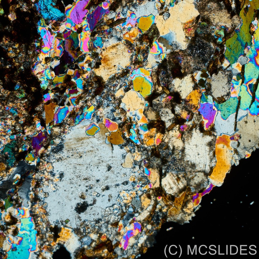 Vintage microscope slide: sandstone thin section from Norway for polarised light