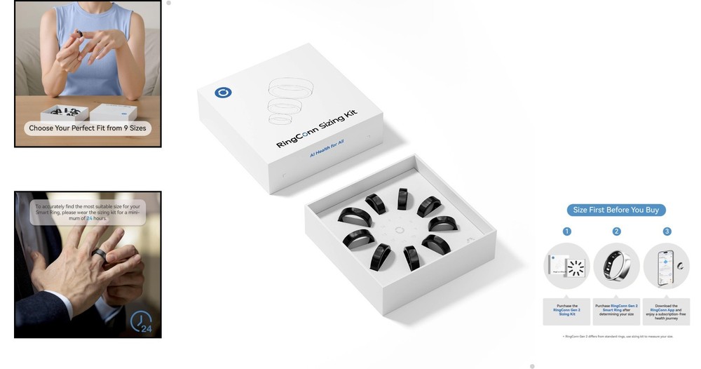 Smart Ring Size Measuring Kit - Gen 2 Compatibility for Comfortable Fit (6-14)