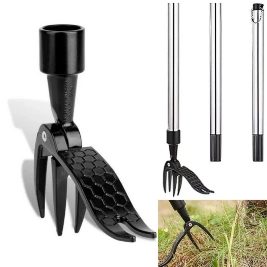 Weeder Puller Stand Up Weed Tool Handle Claw Garden Outdoor Root Remover