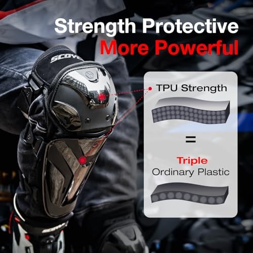 Motorcycle Knee and Shin Guards – Adjustable Protective Knee Pads for