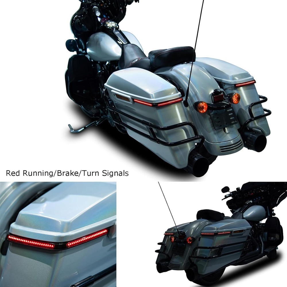 Hyper LED Light with Sequential Red Turn Signal Saddlebags Lights Advanblack