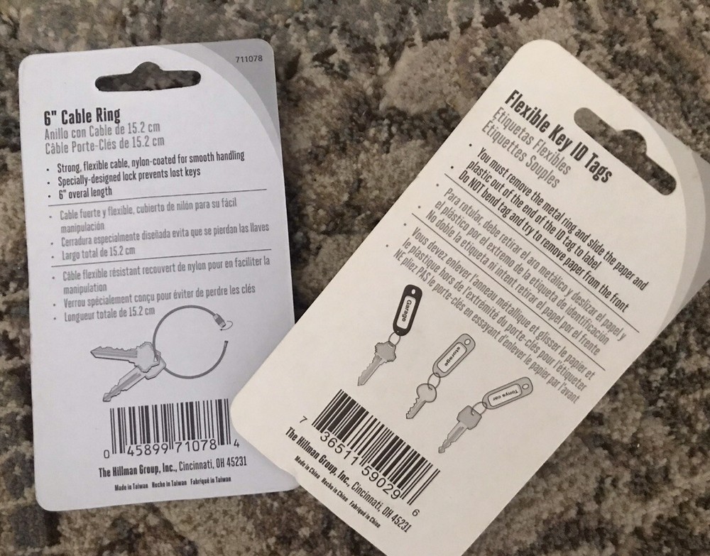 Flex Key Tags & 6” Cable Ring New in Package
