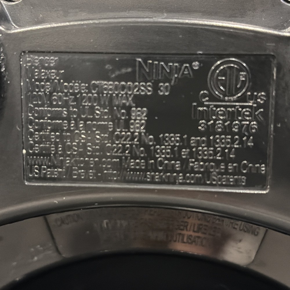 Ninja Blender CT680CO2SS 30 Touch Screen Base Only Tested Working Black.