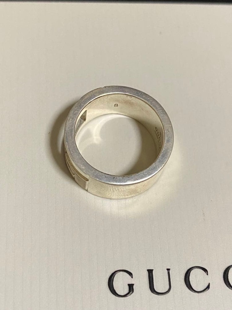 GUCCI Branded G Ring, Silver 925, Size 8